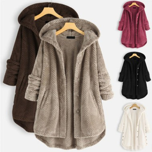 Super Soft Velvety Hooded Coat