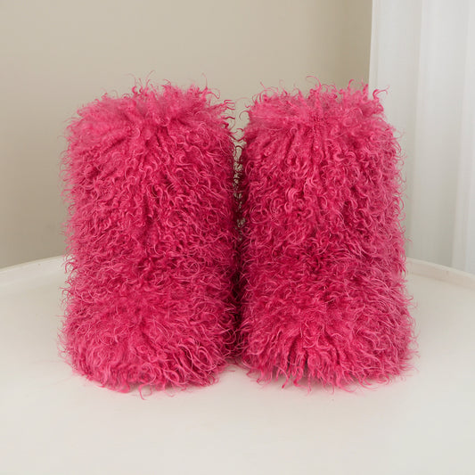 Faux Fur Fuzzy Colorful Boots