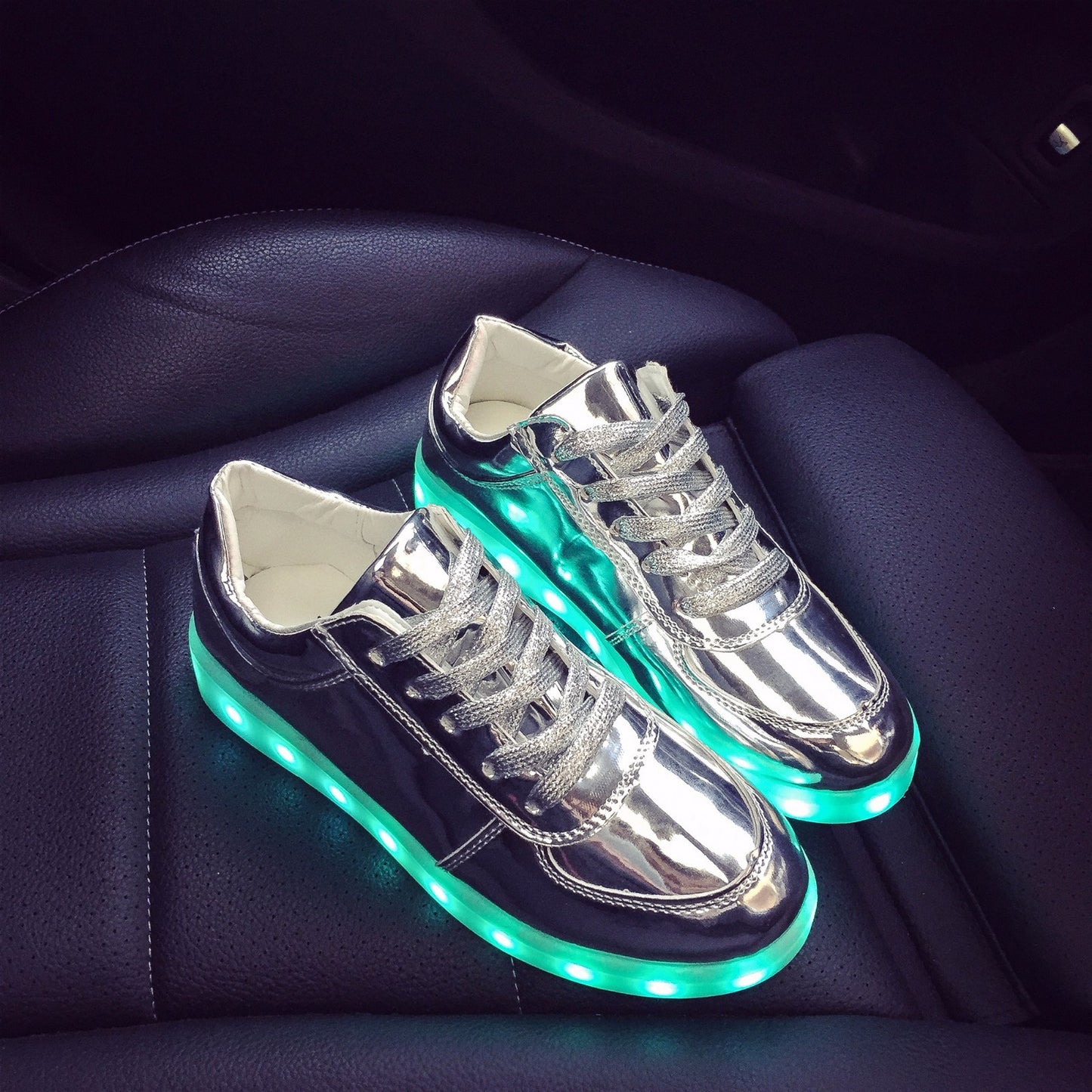 LED Luminous Metallic USB Charging Sneakers